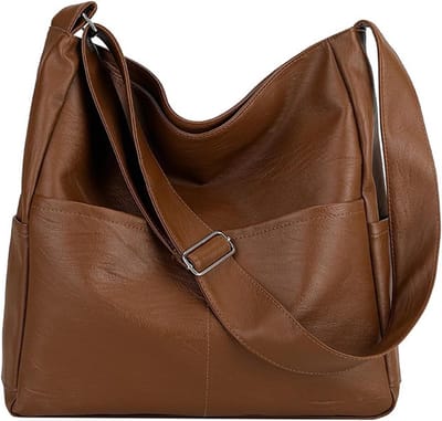 Stijlvolle crossbody tas voor dames, ruime retro hobo schoudertas van zacht PU leer voor reizen en dagelijks gebruik
