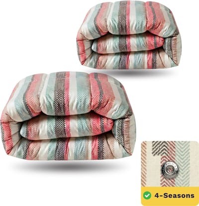 Zelesta Wonderbed Vintage Vibe 240x200 - Dekbed zonder overtrek - 4 Seizoenen Dekbed - Wasbaar dekbed - Hoesloos dekbed - 2 in 1 Dekbed