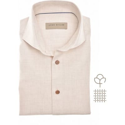 John Miller Overhemd Slim Faux-Uni Flanel Cutaway Collar Antiekwit / male