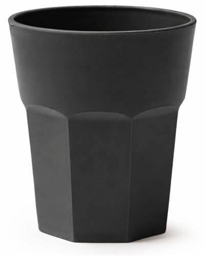 Plasticforte onbreekbaar drinkglas - kunststof - zwart - 360 ml - drinkglazen - lichtgewicht - 9 x 10 cm - stapelbaar