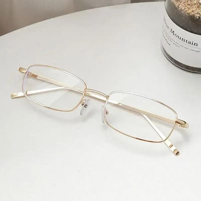 Kleine Rechthoekige Zonnebril Mannen Vrouwen Vintage Vierkante Rij Zonnebrillen Luxe Merk Metalen Frame Brillen Mode white