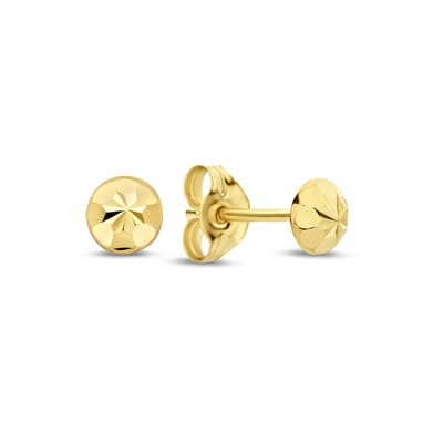New Bling 9NBG-1071 – Gouden Oorbellen Dames – Ronde Oorknopjes – 14K Goud – 4 mm – Cadeau voor Vrouwen