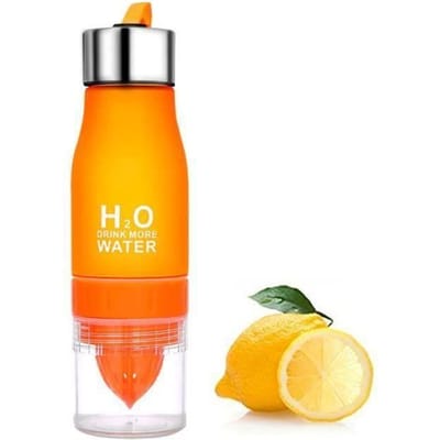Detox Fles - SHOP-STORY - 650 ML - Fruit Infuser - Citroen Pers - Kleur Oranje