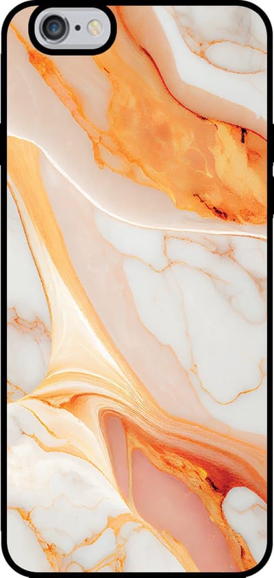 Smartphonica Telefoonhoesje voor iPhone 6/6s met marmer opdruk - TPU backcover case marble design - Oranje geschikt voor iPhone 6/6s