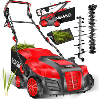 MASKO® Verticuteermachine 2in1 1800W Elektrische Verticuteerder 40cm Maaibreedte en 55L opvangbak, Gazonbeluchter
