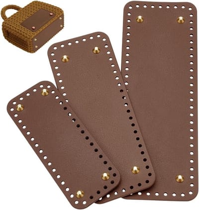 3 Groottes Haak Handtas Bodem Faux Leer Basis Camel Voor Schoudertassen, 3 Stuks/Set