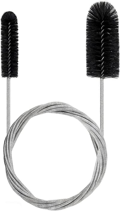 Afvoerborstel, spoelbak, reinigingshaak, buisreinigingsspiraal, slangborstel, buisreinigingsborstel, afvoerreiniger, spiraal, borstel, afvoerborstel voor buizen, smal afvoergat, 2 m, zwart