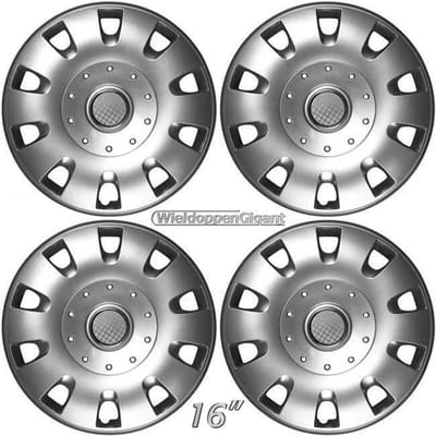 Wieldoppen set 16" passend voor VW VOLKSWAGEN TRANSPORTER T5/T6 zilver + chroom ring. Set a 4 stuks (#401)