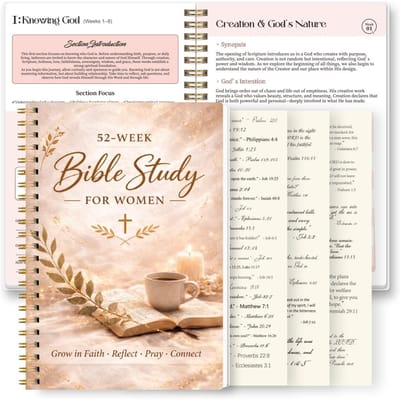 52 Weken Bijbelstudie Journal Voor Vrouwen Spiraalgebonden Geloofsplanner Met Stickers Dagelijkse Schriftlezing Reflectie white