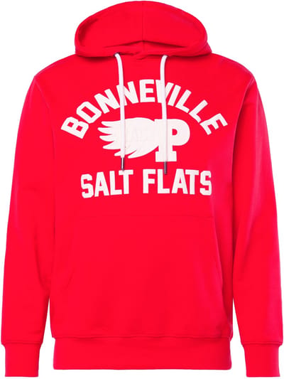 JP 1880 - Heren - Hoodie capuchontrui borstprint - Rood - Maat XL
