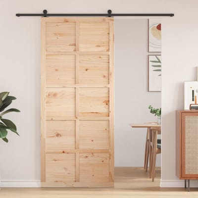 vidaXL - Schuifdeur - 100 - x - 2,5 - x - 208 - cm - Massief - grenenhout - Naturel