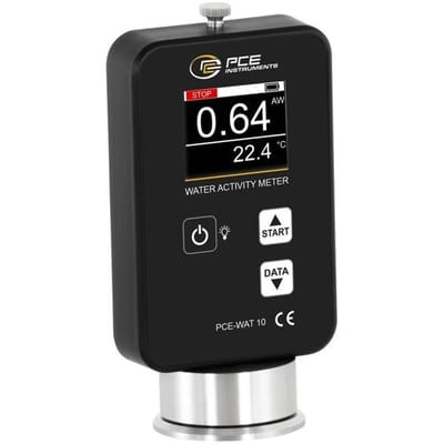PCE Instruments PCE-WAT 10 Wateractiviteitsmeter (AW-meter) Temperatuur, AW waarde