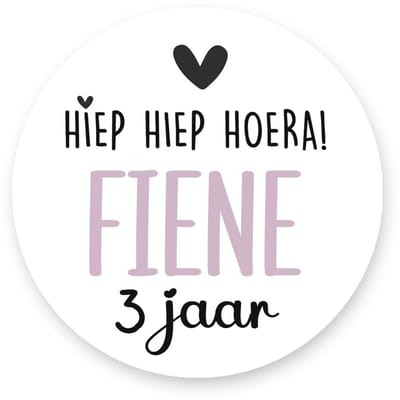 25x Traktatiestickers - HIEP HIEP HOERA - Violet - Gepersonaliseerd - Sluitstickers - Kinderfeest Traktatie - traktatiestickers Met Naam en Leeftijd- Uitdeeltraktatie - Traktatiestickers Pimp Studio