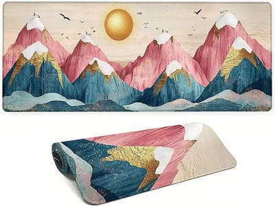 Bureauonderlegger XXL - Grote muismat - Werk en gaming - Vloeistofafstotend oppervlak - 120 x 60 cm - Zonsondergang