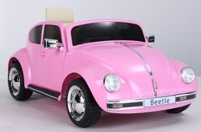 Volkswagen Beetle Roze | 1 persoons - Leder look zitting en incl. softstart | Elektrische kinderauto - Inclusief afstandsbediening - Gratis verzending - KiddoCars