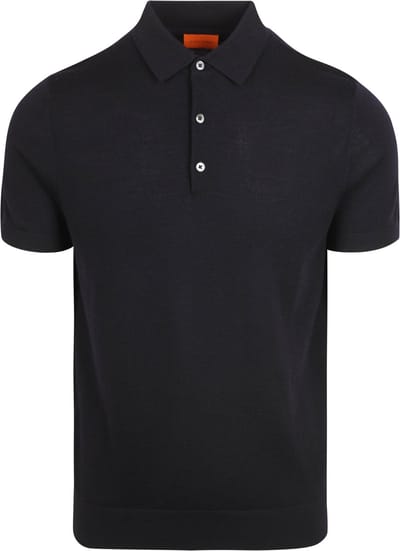 Suitable Polo Rishi Merinowol Donkerblauw (navy) - Maat M - Heren - Polo shirt Heren met Korte mouw