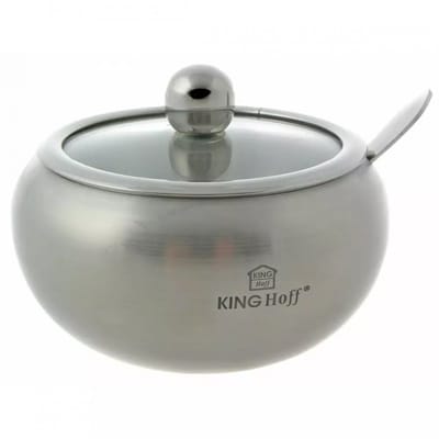 Kinghoff KH-3732 - Roestvrijstalen Suikerpot - Satijnen Afwerking - Inclusief Lepeltje