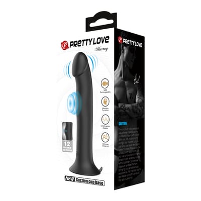 Pretty Love - Murray - Vibrerende Dildo - 19 cm - Zwart - USB Oplaadbaar - Siliconen
