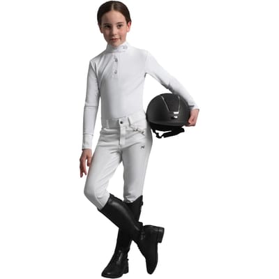 Lycra wedstrijdpolo met lange mouwen voor meisjes Premier Equine Rossini
