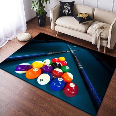 15 Maten 3D Printen Snooker Biljart Patroon Woonkamer Vloerkleed Badkamermat Creatieve Deurmat Tapijt voor Slaapkamer Huisdecoratie 40x60cm (16x24in)