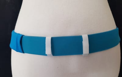 PD-band voor peritoneale dialyse (nierdialyse), maat XXL, in turquoise huidvriendelijk (zacht) elastiek voor het opbergen van de katheter en het opbergen van het koppelstuk