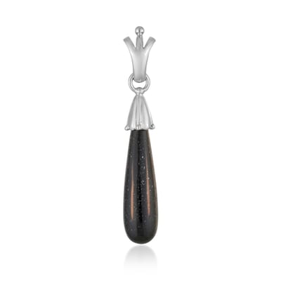 Cavill - Zilveren hanger met 11 3 ct Mexicaanse goud obsidiaan - 925 Sterling zilver gerhodineerd - Elegant bloemkroon filigraan Fancy cut druppel