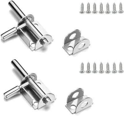 Roestvrijstalen Kleine Latch 65mm - 2 Stuks Bolt Latch met Schroeven voor Tuin, Kamers en Meubels (Inclusief Schroeven)