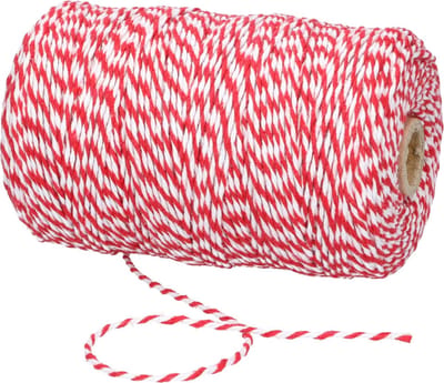 Bakkerstouw - Rollade Touw - Bak Touw - Decoratie Touw Rood Wit - 100 meter