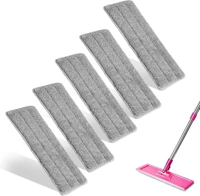 Set van 5 Microvezel Vloermop Covers voor Optimale Vuil- en Waterabsorptie, 12 x 32 cm Schoonmaakpads