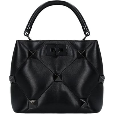 Valentino Napa Lederen Tote Tas Met Toon-Op-Toon Studs Dameshandtassen Zwart WW2B0I97LWB0NO Basic Set (Bag+Dust Bag) black