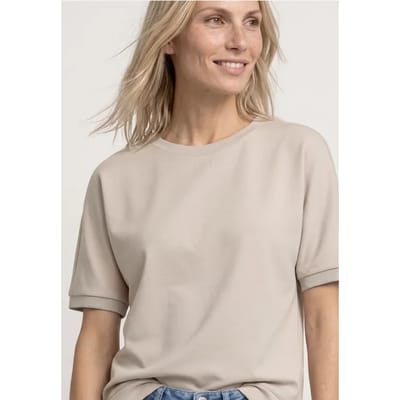 Shirt met ronde hals in Silk-Look