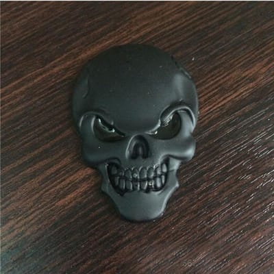 3D Metaal Goud Zwart Kleur Schedel Skelet Auto Motorfiets Decal Stickers Embleem Badge Auto Styling Accessoires zwart