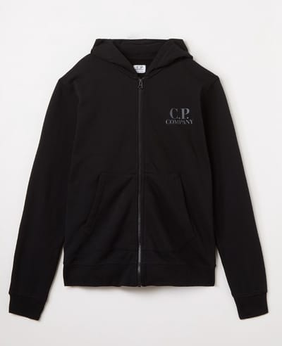 C.P. Company Junior Sweatvest met logoprint - Zwart - Maat 140