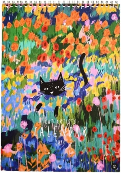 Wandkalender Katten Kunst - Tuinkalender Bureaukalender - Plan Jaar Overzicht - Duurzaam Eenvoudig Gebruik