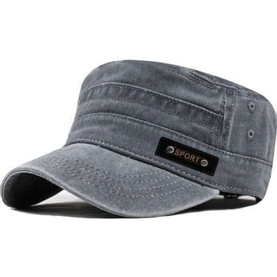 Lente Zomer En Herfst Heren Nieuwe Wasbare Katoenen Platte Top Zonwerend Militaire Pet gray