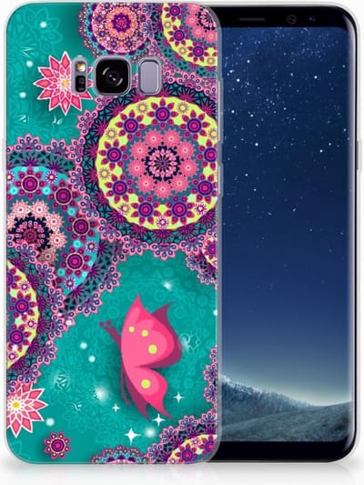 TPU Hoesje voor Samsung Galaxy S8 Plus Hoesje maken Cirkels en Vlinders