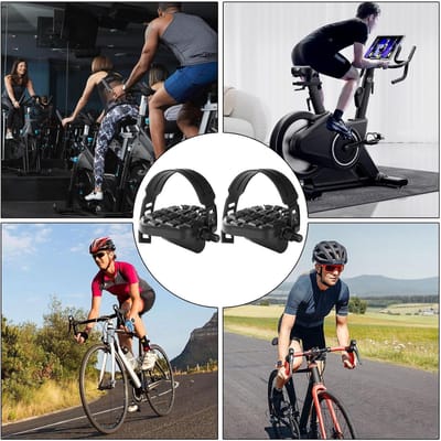 Fietstrainer Pedalen - Indoor Fiets - Thuis Sporten - Verstelbare Banden - 9/16 - Zwart