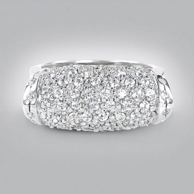 Cavill - Ring 925 Sterling Zilver - 1,682 Ct Cambodjaanse Zirkonen - Ovaal Pavé Design - Elegant Handgemaakt Sieraad