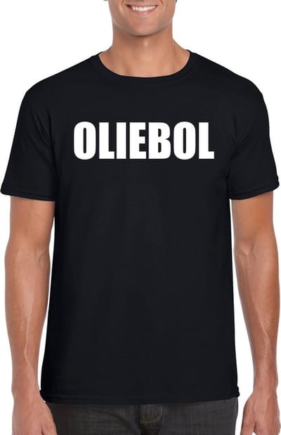 Foute oud en nieuw kleding t-shirt - oliebol - zwart - voor heren - kortom de sjaak die oliebollen bakt S