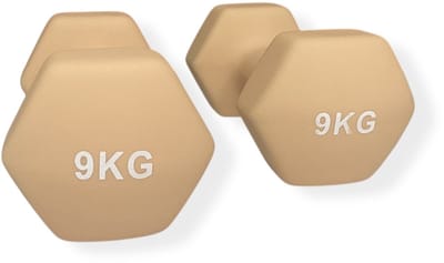Padisport - Dumbells 9 Kg - Halter - Gewichten Set Halters - Gewichten 9 Kg - Beige - Gewichten