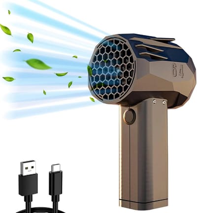 Mini Bladblazer - Turboventilator Krachtig - Auto Drogen Reinigen - Borstelloze Motor - 64 Mm - Zwart