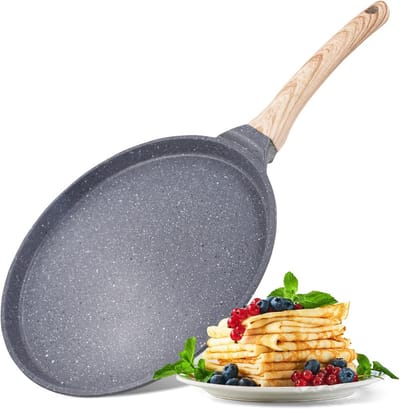 26cm Koekenpan Zonder Antiaanbaklaag - Geschikt voor Inductie - Voor Pannenkoeken, Dosa en Omelet
