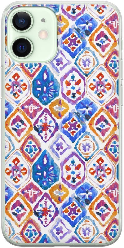 Leuke Telefoonhoesjes - Hoesje geschikt voor iPhone 12 Mini - Boho vibe - Soft case - TPU - Print / Illustratie - Multi