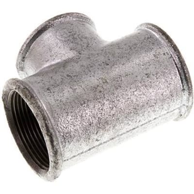 Rp 1 1/2'' x Rp 1 1/4'' Verzinkt Gietijzeren T-stuk 25 Bar