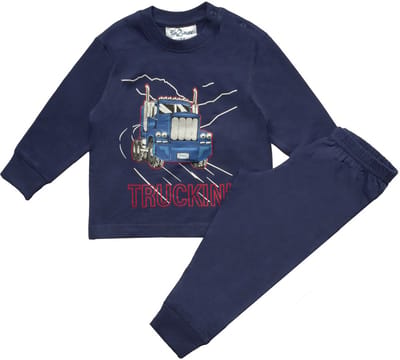 Fun2Wear - Pyjama Truckin - Navy Blauw - Maat 62 - Jongens