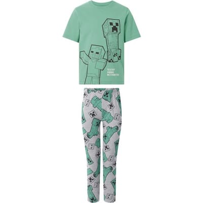 Lidl Kinder pyjama - Minecraft of Pokémon (Minecraft/groen, 122/128)
