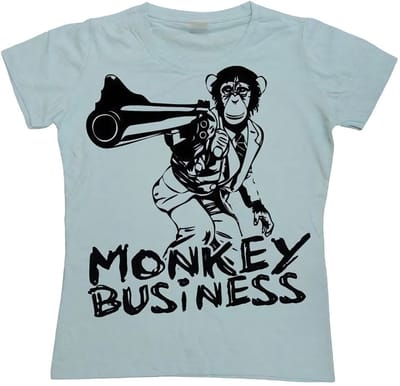 Hybris Dames Mon-key Business Girly T-shirt SH-5-15230-LFH1-10