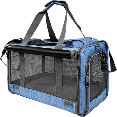 Kleine Kattenmand - Reistas Huisdier - Veilig Reizen - Ademend Mesh Ontwerp - Tot 9 kg - Blauw