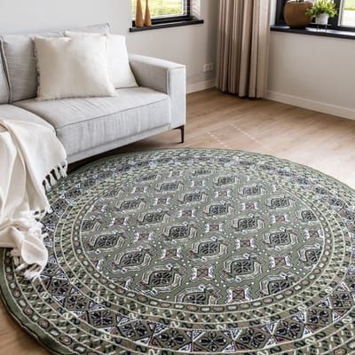 Rond Vintage Vloerkleed Rond Marad Groen Interieur05 - Rond 100 Ø - (S)