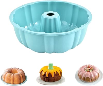 SnelShoppen - Gugelhupsvorm Silicone Groot Turban Mould, Ø 25 cm, Antiaanbakvorm, Herbruikbaar, Makkelijk Schoon te Maken voor Taart, Gerechten, Brood